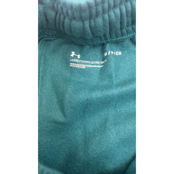 UNDER ARMOUR Mens Green White RIVAL Fleece Big Logo Shorts Small NWT - Picture 6 of 8